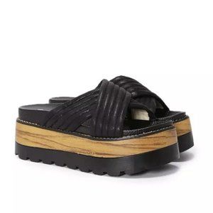 Marquiiz Nasty Gal Cross Your Heart Platform Slide Sandals Y2K Chunky Shoes